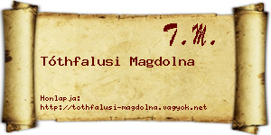Tóthfalusi Magdolna névjegykártya