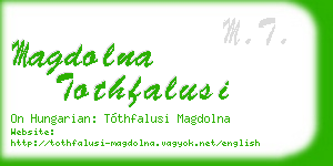 magdolna tothfalusi business card
