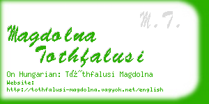 magdolna tothfalusi business card